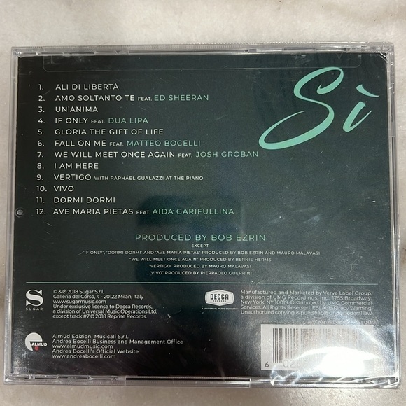 Music CD Andrea Bocelli Si 2018 - Picture 3 of 4